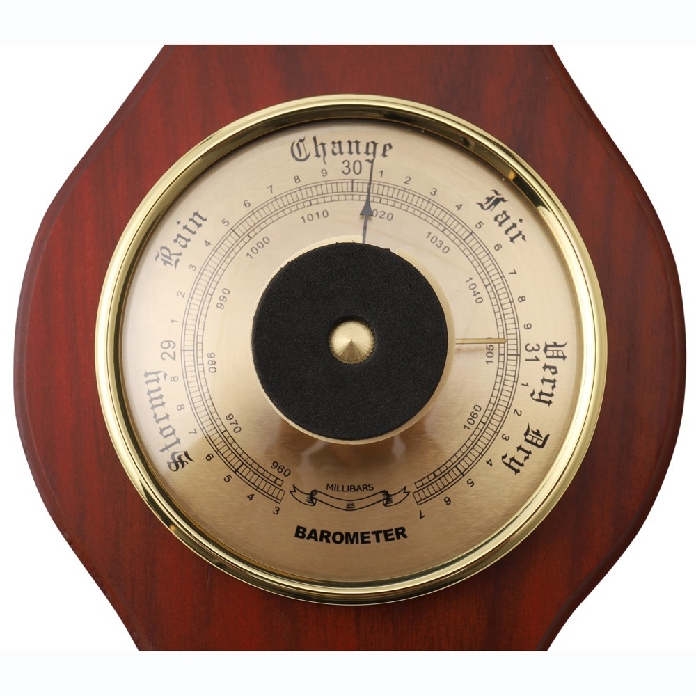 Vintage design multifunction weather station thermometer and mechanical analog barometer