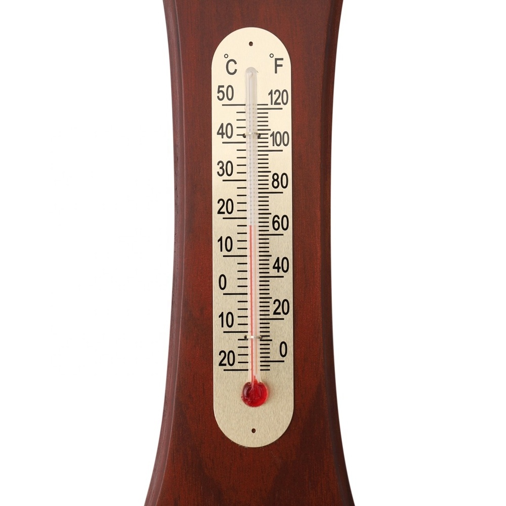 Vintage design multifunction weather station thermometer and mechanical analog barometer