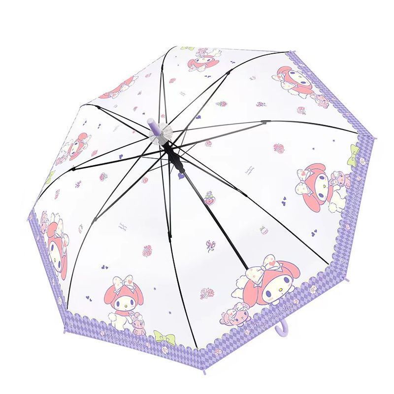 Sanrio cute Pacha dog transparent umbrella long handle automatic umbrella cartoon high appearance level Internet  Melody