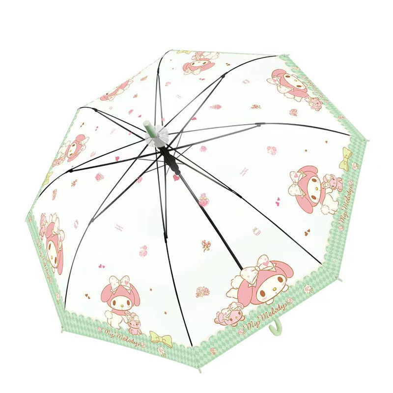 Sanrio cute Pacha dog transparent umbrella long handle automatic umbrella cartoon high appearance level Internet  Melody