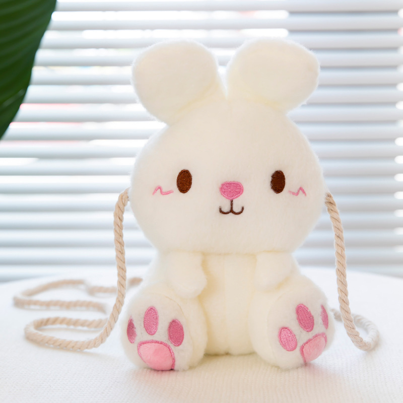 Kids School Bags Soft Toys Plush Backpack Bunny Shoulder Crossbody Bag Rabbit Plush Doll Bunny Plush Backpack