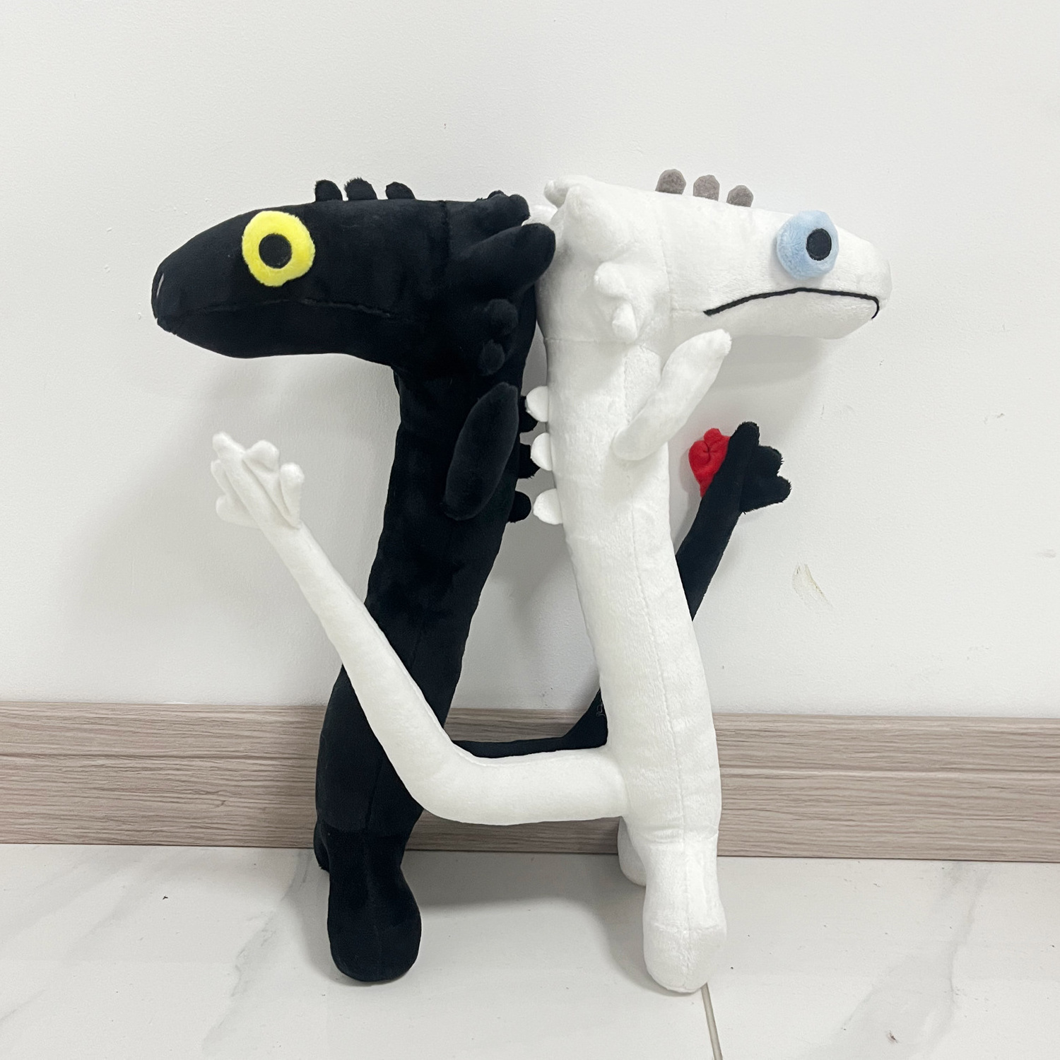 Plush Toy Black White Toothless And Light Fury Dancing Dragon Stuffed Toys For Children