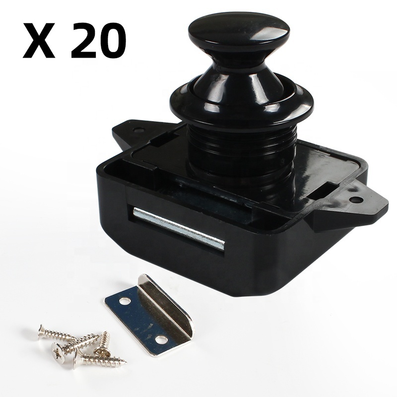 TYTXRV OEM Push Button 20Pcs / box Catch Cupboard Door Knob Latch Lock For RV Camper Motor home Caravan