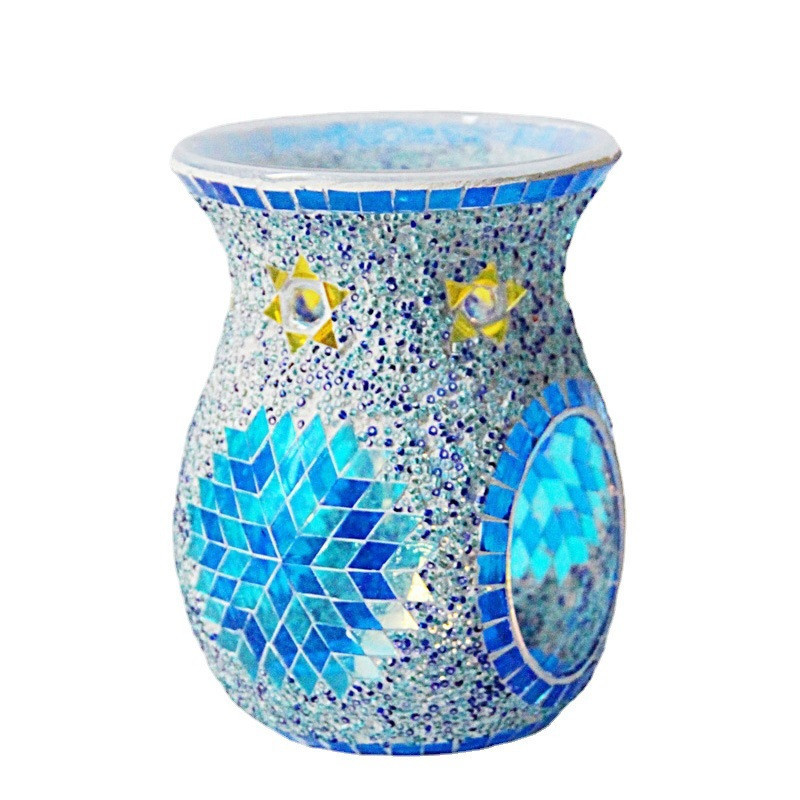 Glass colored aromatherapy stove candle holder sunflower stained glass mosaic oil candle holder