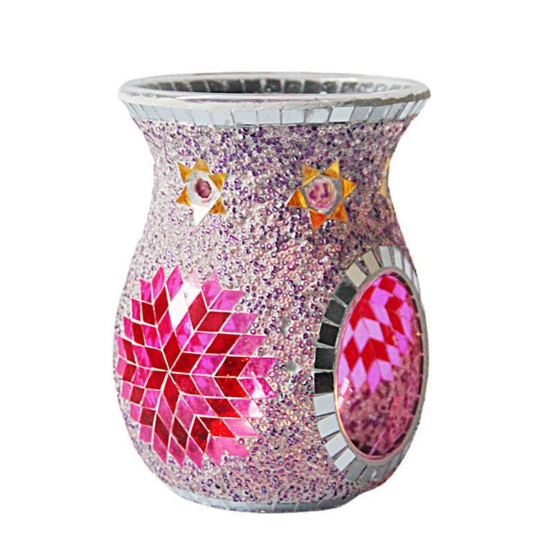 Glass colored aromatherapy stove candle holder sunflower stained glass mosaic oil candle holder