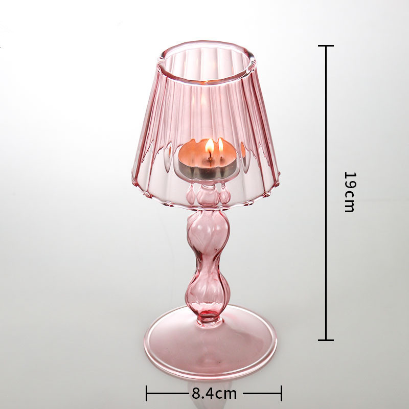 European table lamp glass candlestick colored glass votive candle holder for table wedding centerpieces