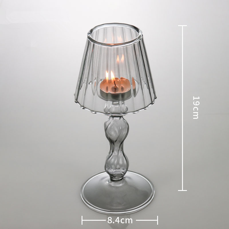 European table lamp glass candlestick colored glass votive candle holder for table wedding centerpieces