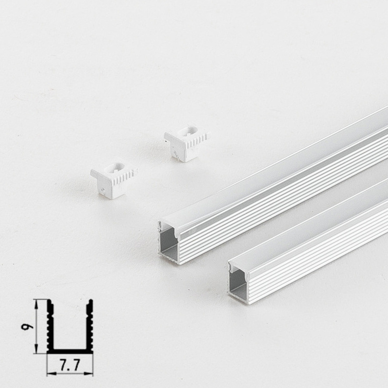 Aluminium Profile For Led Lighting Ceramics Light Bar 12 Mm With Cover Channel Ceiling Frame Panel Extrusion Aluminum