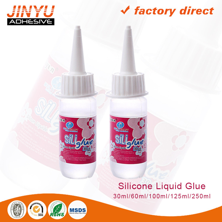 Jinyu factory direct selling high quality clear All Purpose 30ml Silicone liquid glue for fabric