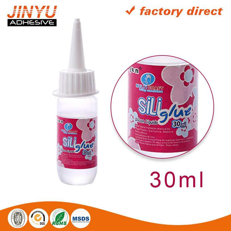 Jinyu factory direct selling high quality clear All Purpose 30ml Silicone liquid glue for fabric