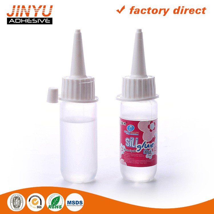 Jinyu factory direct selling high quality clear All Purpose 30ml Silicone liquid glue for fabric