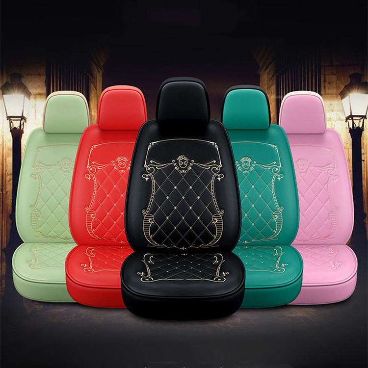 crown pattern universal auto car full seat covers leather car seat protector