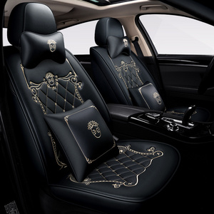 crown pattern universal auto car full seat covers leather car seat protector