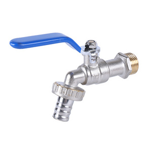 Outdoor Garden Brass Faucets Brass Hose Bibcock Water Tap 1/2" Nickel Plated Brass Ball Bibcock With Stainless Steel Nozzle