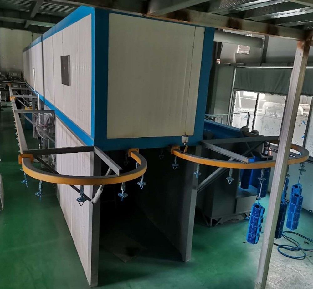 Ailin Manual Powder Coating Production Line with Curing Oven and Spray Paint Booth for Cylinder Overhead Conveyor