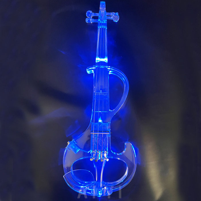 AI YI 4/4 Electric Violin Transparent Crystal Acrylic Body With Led Light Violin