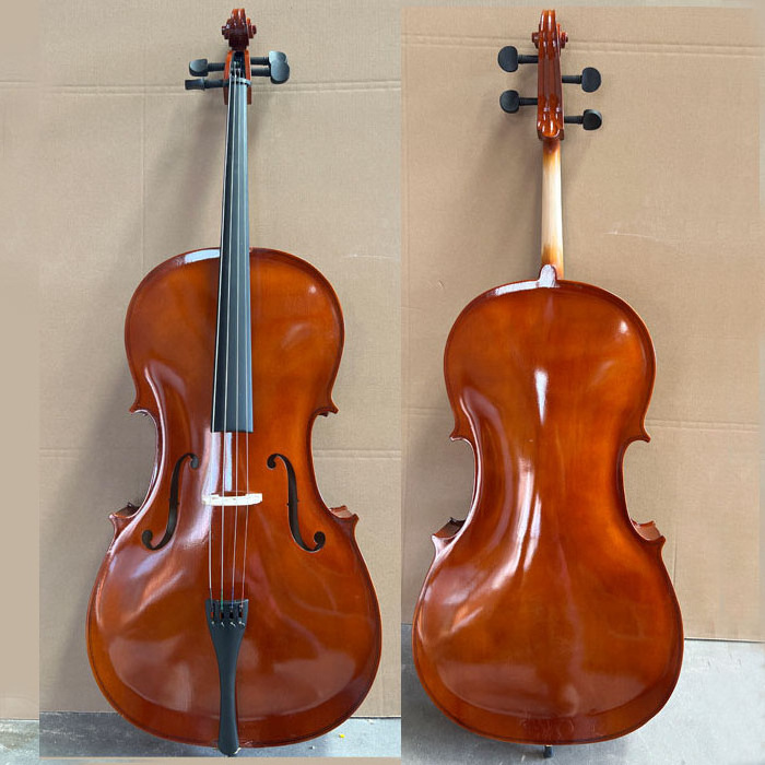 Cello Factory Hot Sale High Quality Plywood 1/8 Cello With Bow and Cello Bag