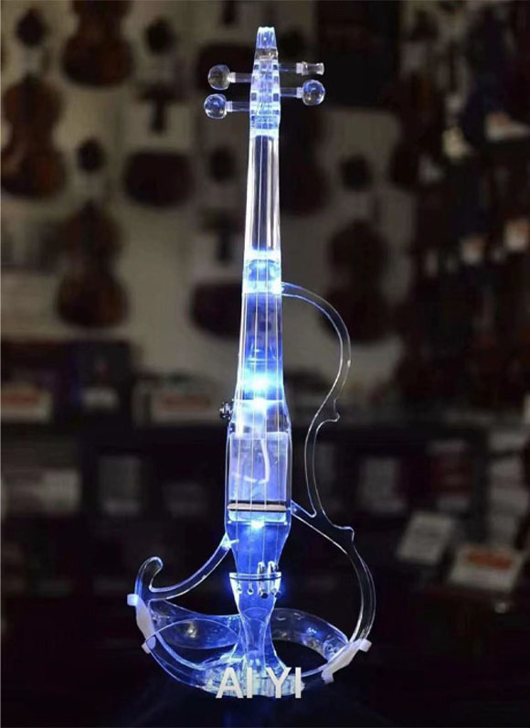 Transparent Organic Glass Crystal Integrated Electronic Violin Professional