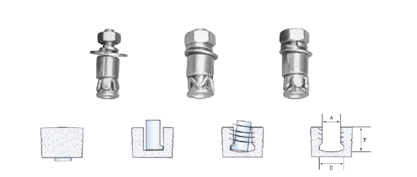 undercut expansion anchor bolt for marble granite and composite panels