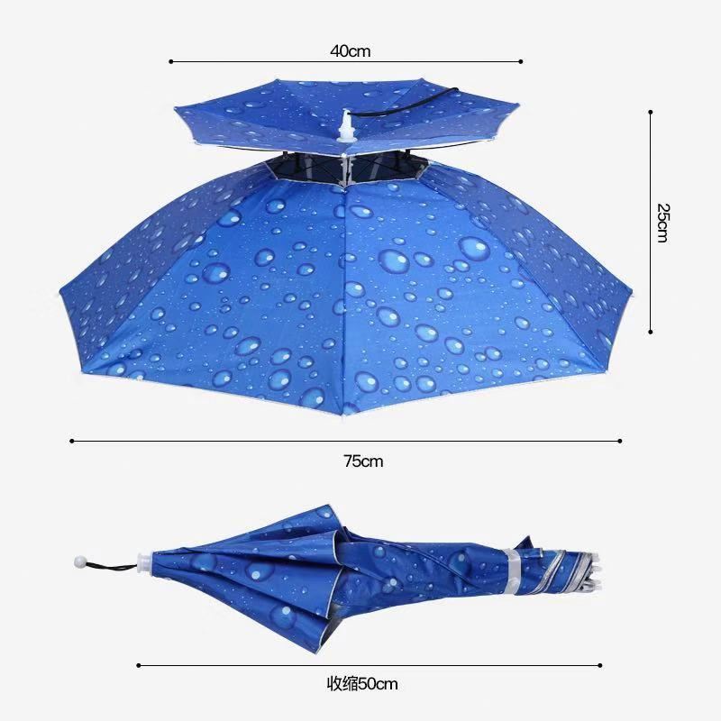 Outdoor anti-rain anti-sun headwear sun cap foldable fishing golf cycling hiking camping shade head umbrella hat