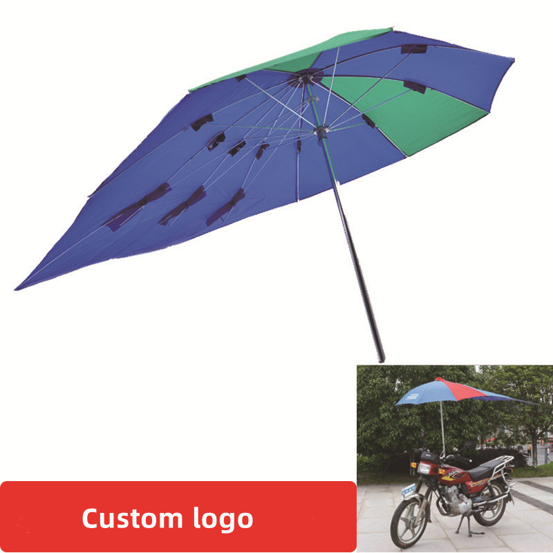 Low moq manufacturer from china customize windproof strong sample adults motorcycle umbrella for rain