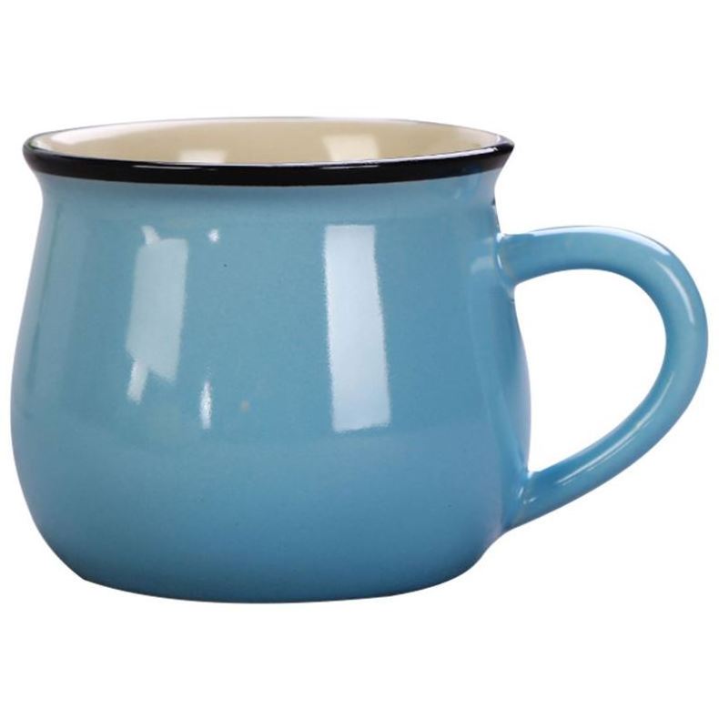 Eco-Friendly Fine Bone China Solid Color Glaze Ceramic Mugs Creative Blley Cup Tea Milk Mugs