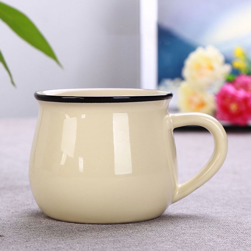 Eco-Friendly Fine Bone China Solid Color Glaze Ceramic Mugs Creative Blley Cup Tea Milk Mugs