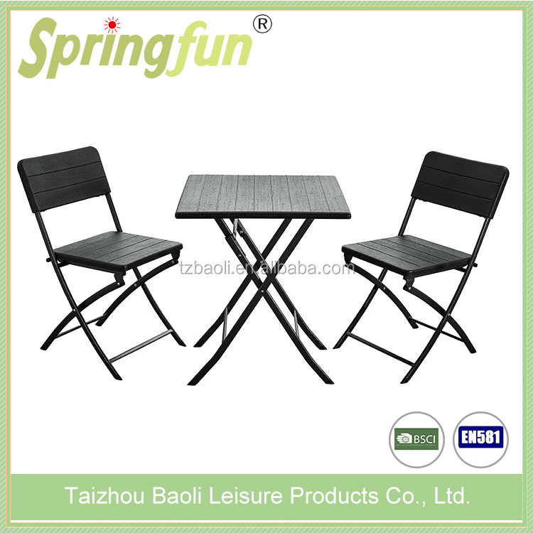 New Design HDPE Plastic Black Outdoor Folding Chair