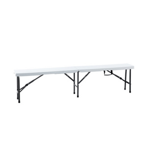 2022 easy carry 6 ft outdoor white garden indoor plastic foldable fold in half table camping folding dinning long bench