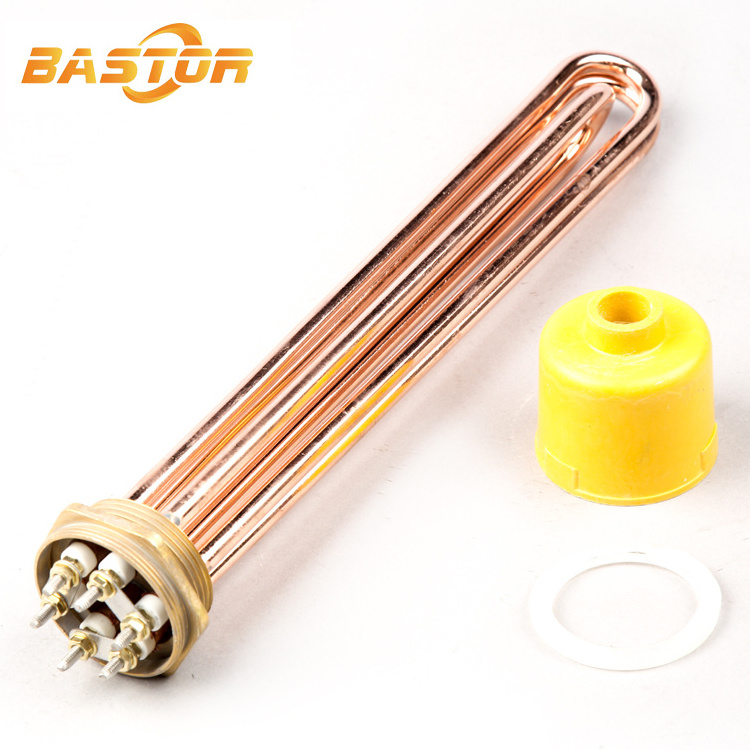 220v 380v 3kw 6kw 9kw electric tubular water nozzle brass immersion copper heating element