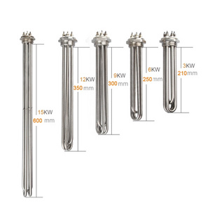 industrial 220v 1.5inch electric oil water tubular heating element immersion heater 9000w