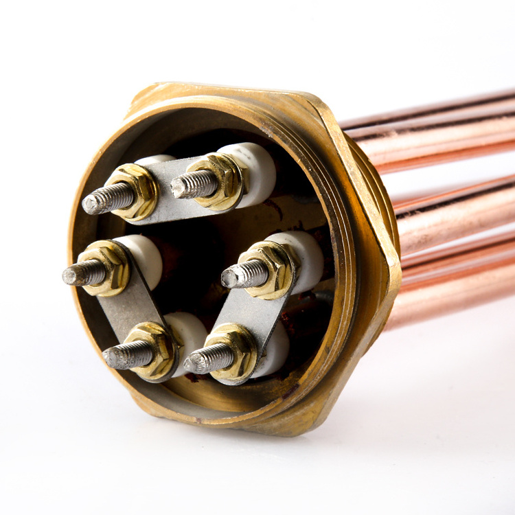 220v 380v 3kw 6kw 9kw electric tubular water nozzle brass immersion copper heating element