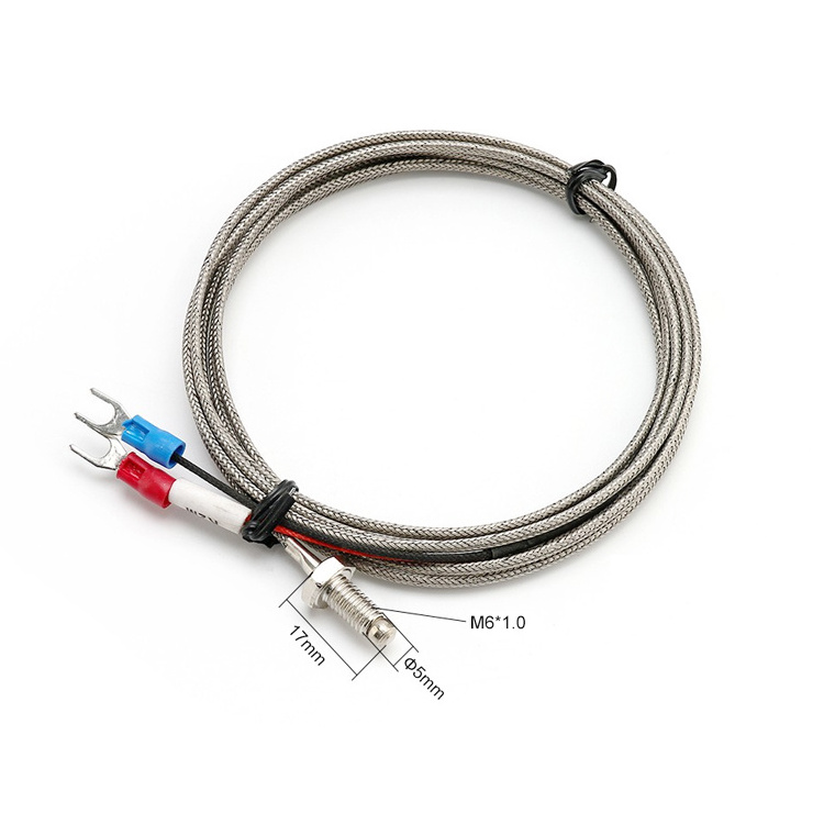 high temperature sensor stainless steel M6 M8 Screw probe E J K type thermocouple price