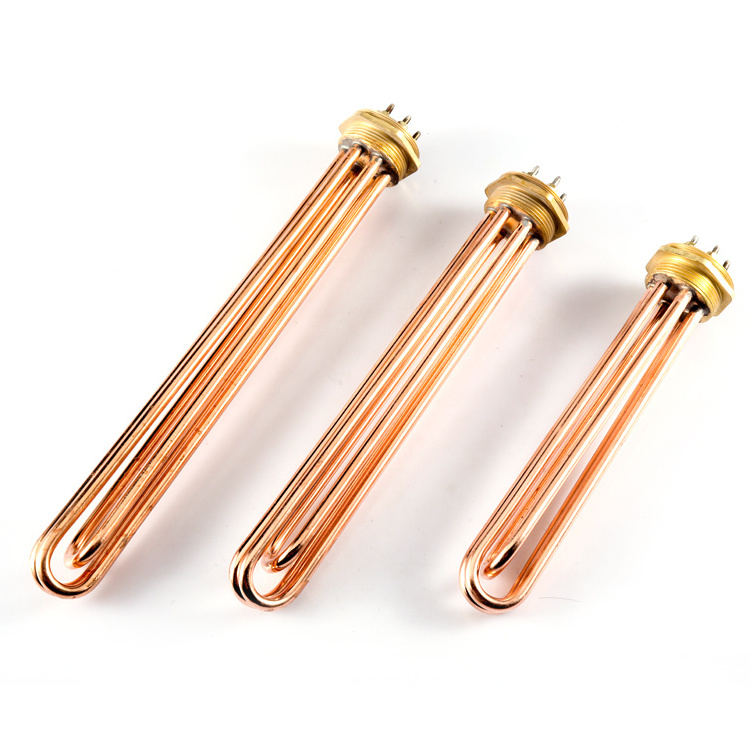 220v 380v 3kw 6kw 9kw electric tubular water nozzle brass immersion copper heating element