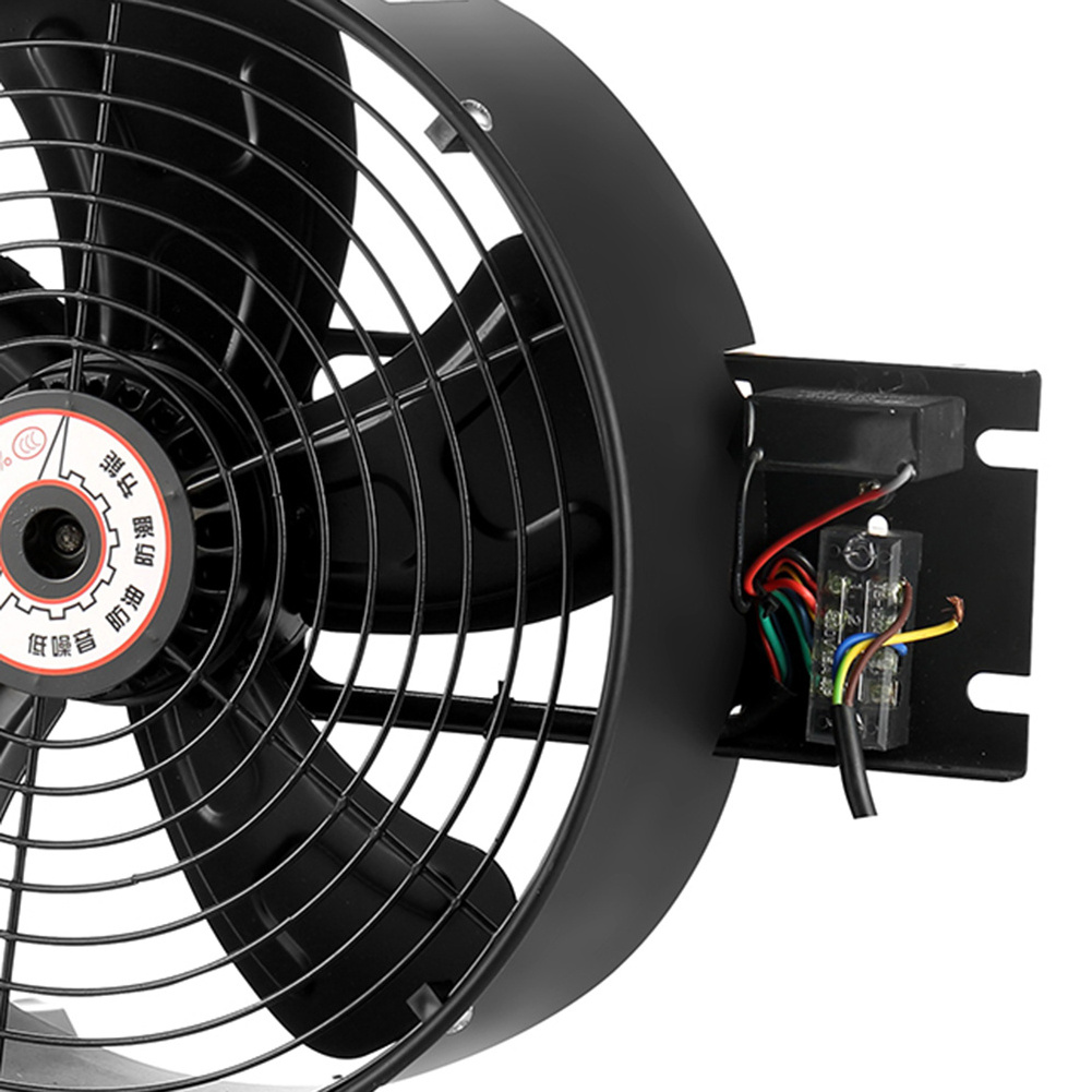 250mm Large Vehicle Strong Wind Speed Mounted Ventilation Air Cooling Heavy Duty Black Metal Automotive Fan