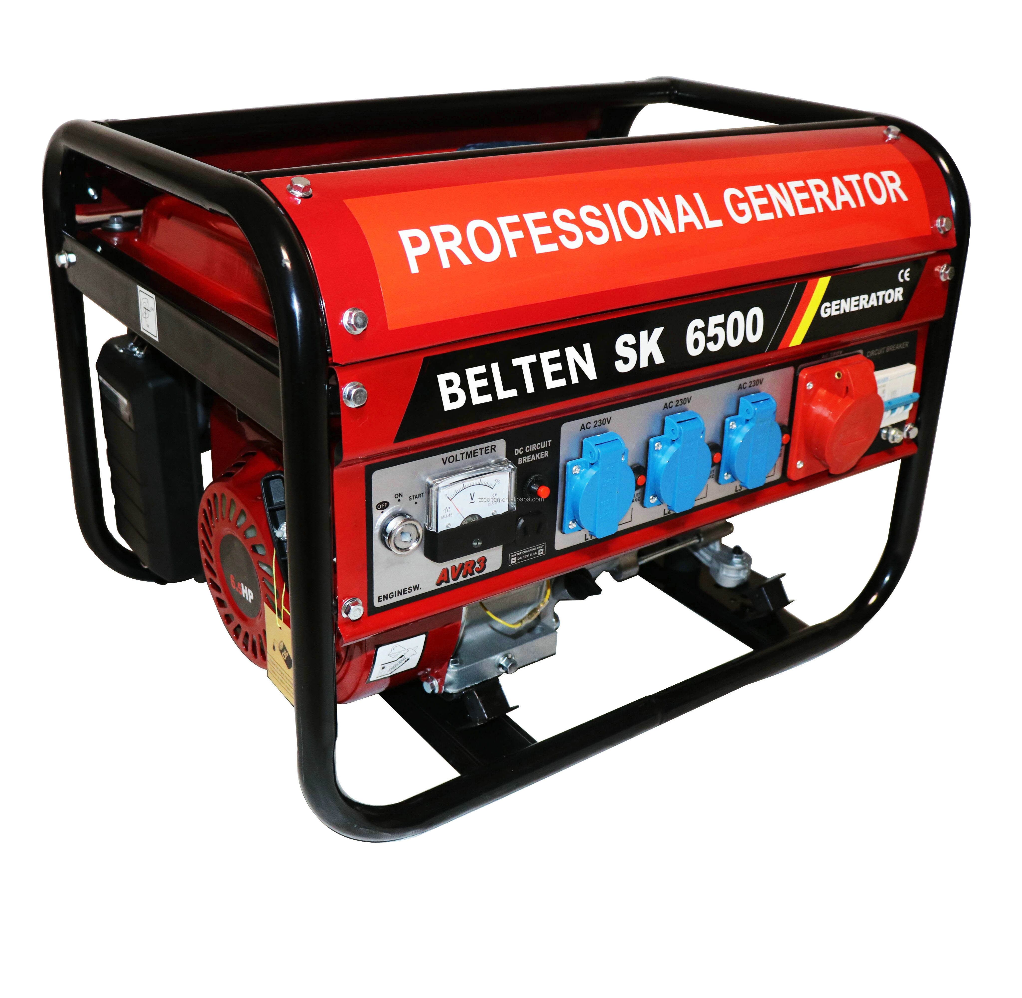 BELTEN POWER 60hz electric start  6500w professional gasoline generator with 6.5HP engine