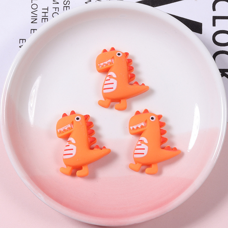 Bulk Cute Kwaii Cartoon Animal Dinosaur shape Crafts flat back Resin Slime Charms for hair accessories