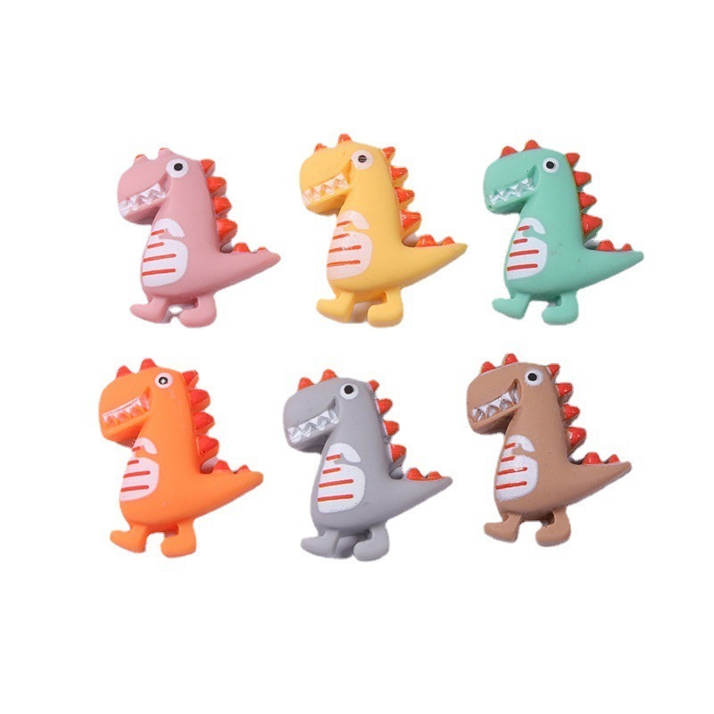 Bulk Cute Kwaii Cartoon Animal Dinosaur shape Crafts flat back Resin Slime Charms for hair accessories