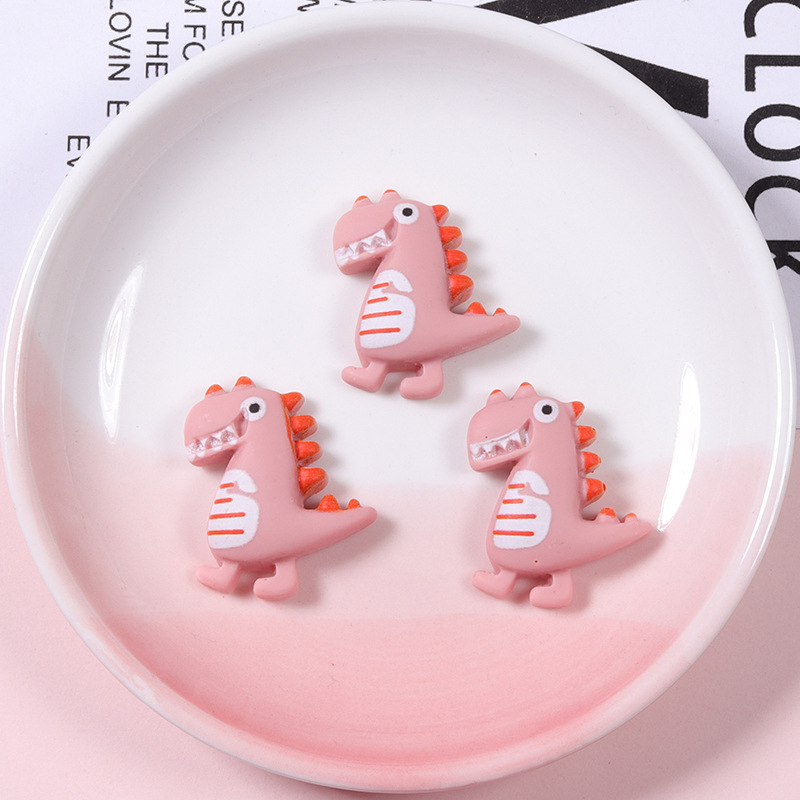 Bulk Cute Kwaii Cartoon Animal Dinosaur shape Crafts flat back Resin Slime Charms for hair accessories