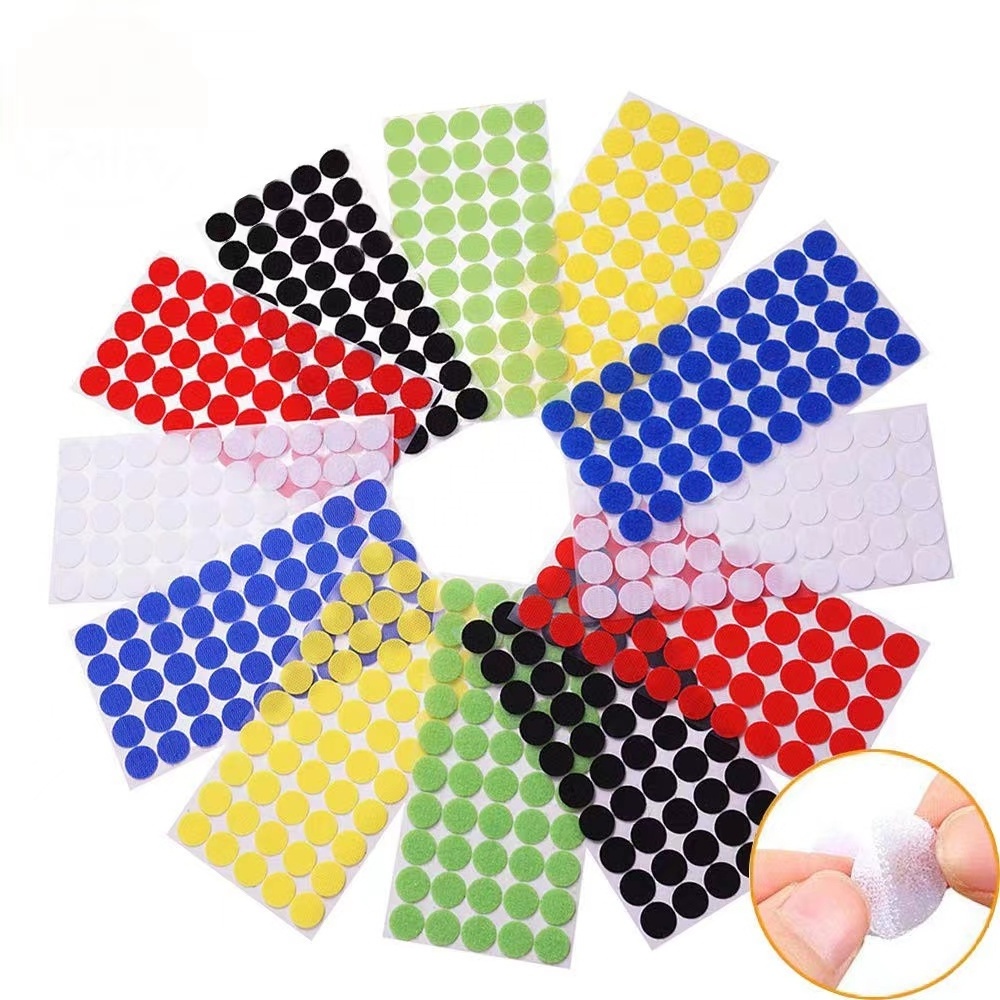 Round Dot Velcroes Customized Nylon self- adhesive Hook And Loop Dots Circle Hook And Loop dots