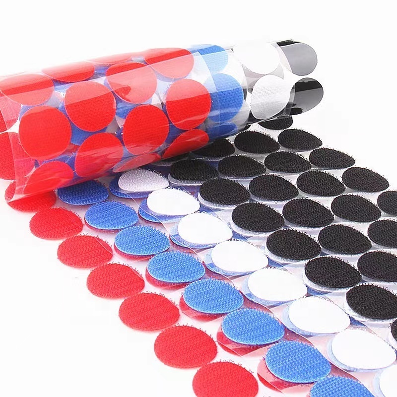 Round Dot Velcroes Customized Nylon self- adhesive Hook And Loop Dots Circle Hook And Loop dots