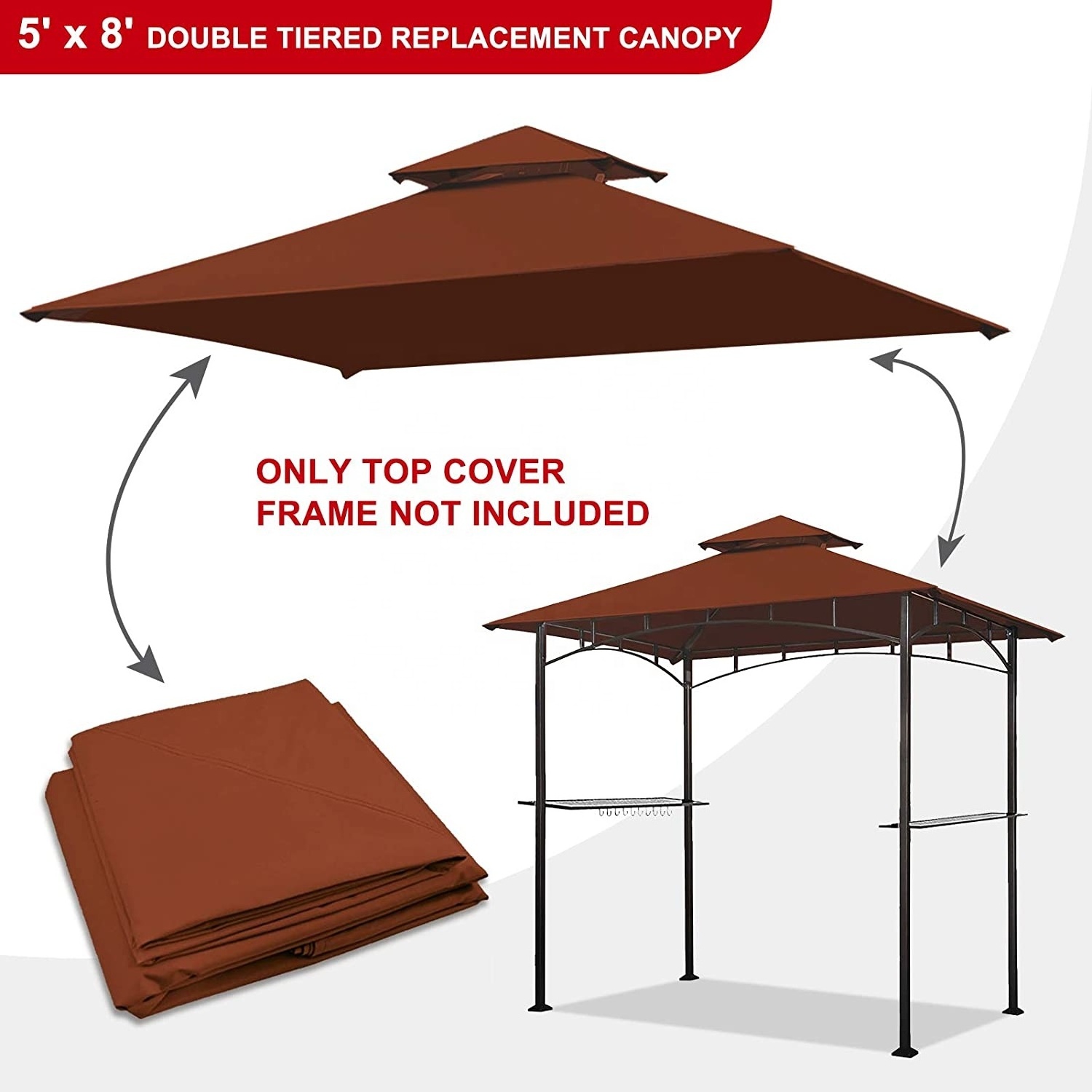 A-Resistant Cover Shade Outdoor Garden Backyard Patio Gazebo Replacement Canopy Top Tent