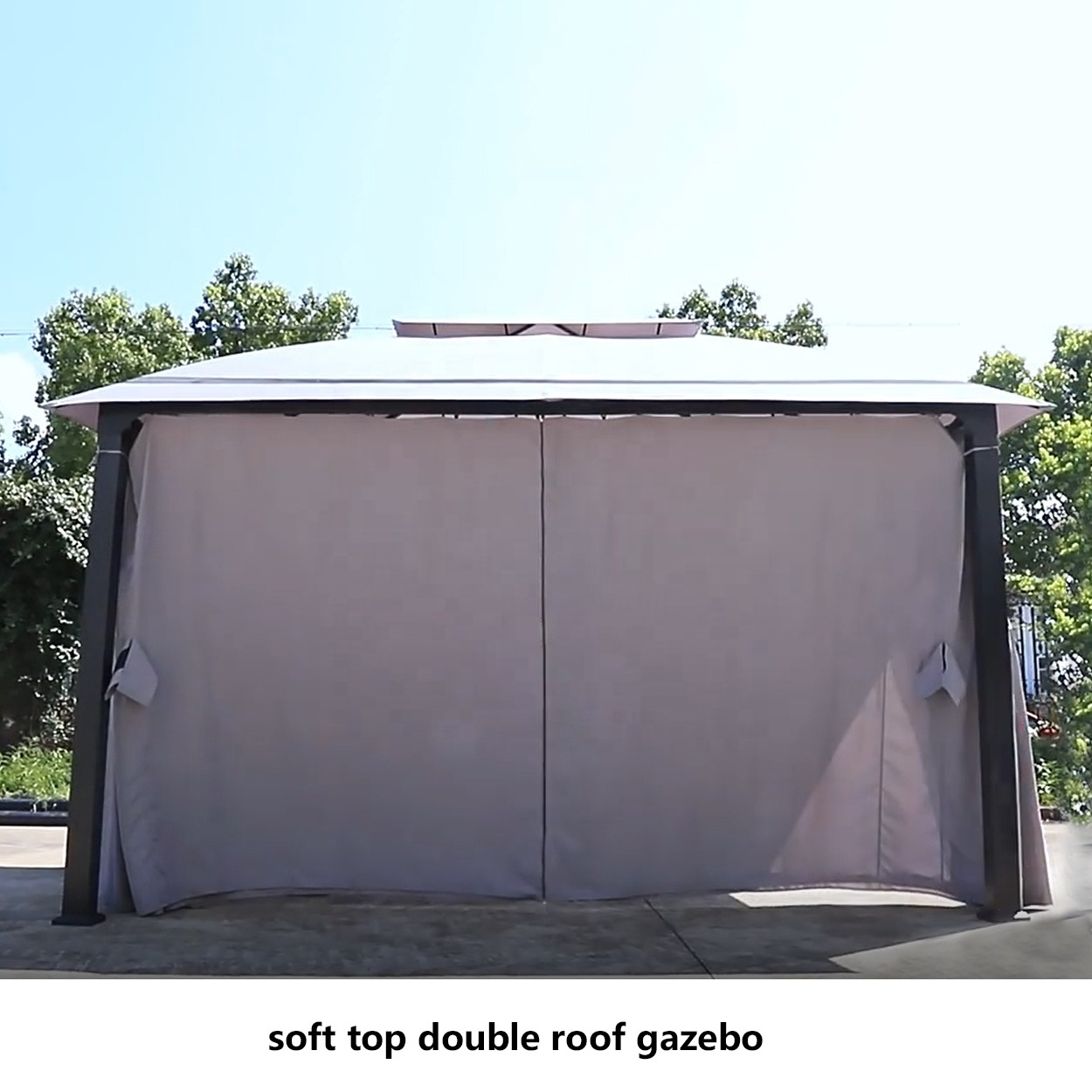 10x13 ft 3x3 3x4 4x4 Garden Gazebos With Curtain And Mosquito Netting Outdoor Gazebos Aluminum