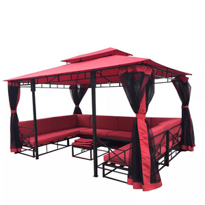 L 4x3 Custom Waterproof Sunshade Steel outdoor furniture Sofa Set Jardin Garden gazebo