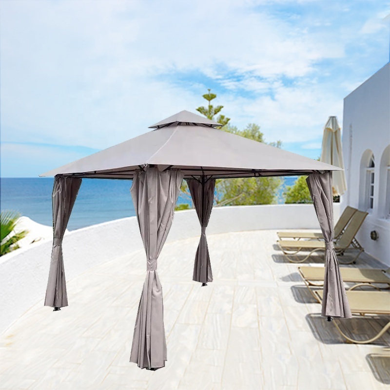 L 3x3 Garden Jardin Gazebo Pavilion With Curtains Cheap Steel Waterproof Sunshade 4x4 gazebo outdoor pergola