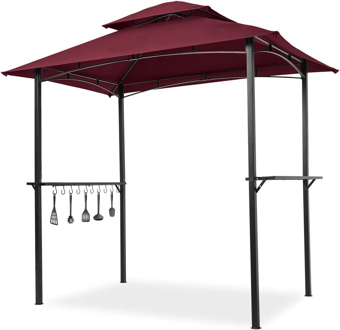 8x5 ft Grill Gazebo Outdoor Waterproof Double Tiered BBQ Steel Barbecue Gazebo