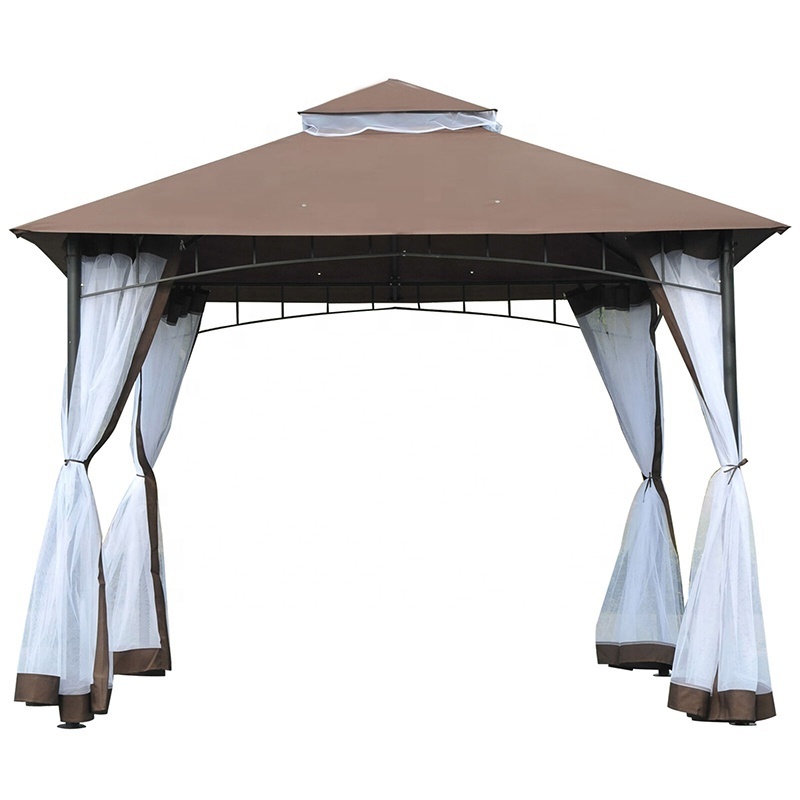 L  Metal Gazebo Outdoor Pavilion Double Roof Backyard Grill Jardin Gazebos