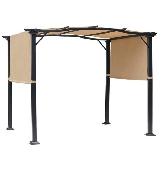 L Sunshade Garden Outdoor Soft top Waterproof Retractable  Canopy 3x3 4x4 Factory Hot sale Pergola Gazebo