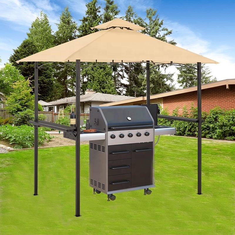 8x5 ft Grill Gazebo Outdoor Waterproof Double Tiered BBQ Steel Barbecue Gazebo