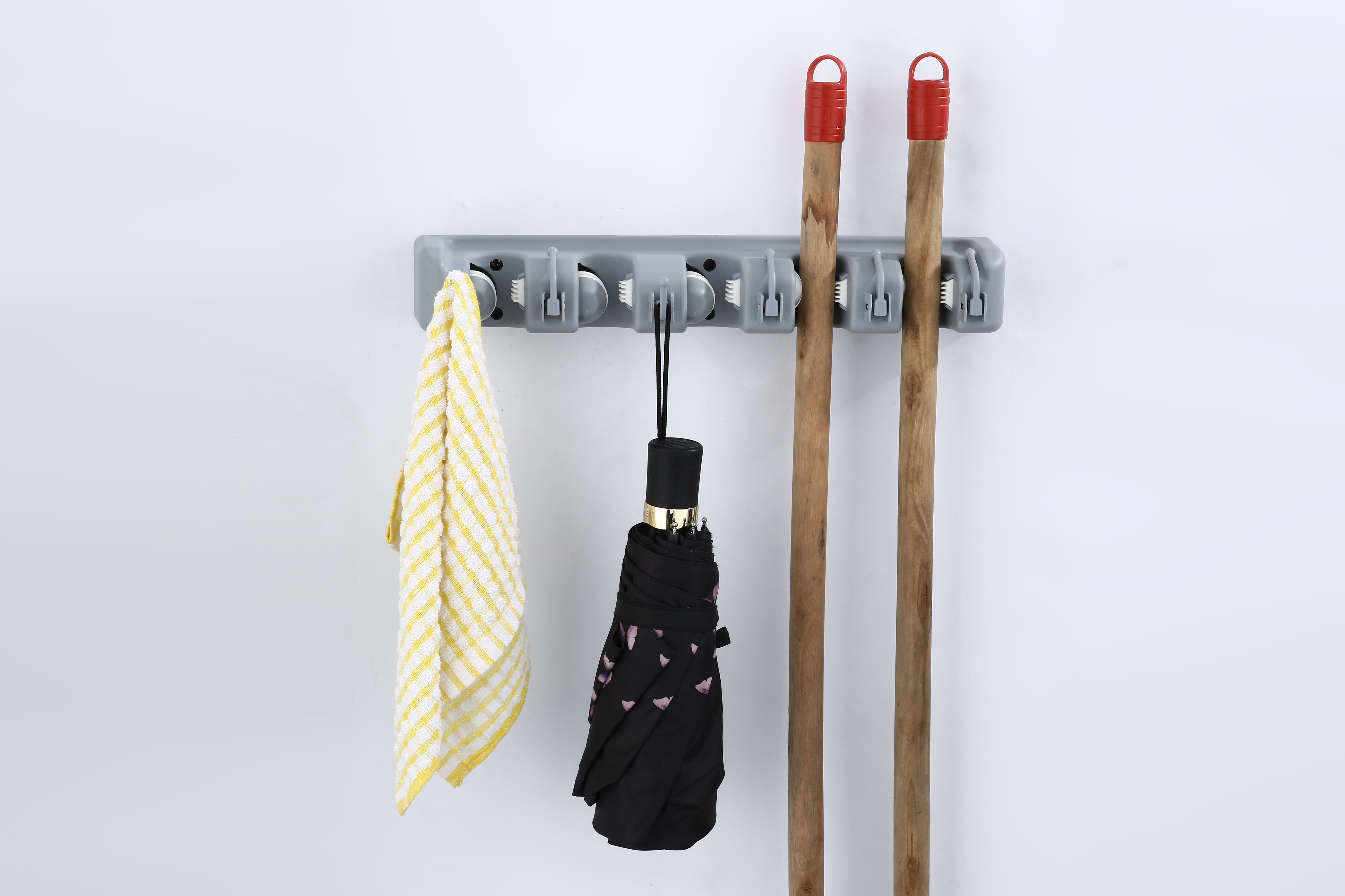 Mop and Broom Holder Wall Mount Broom Organizer Mop Hanger Home Kitchen Accessories Storage Holders & Racks Multifunction